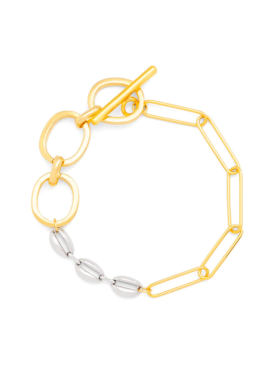 Two-Tone Adjustable Link Bracelet Jewelry