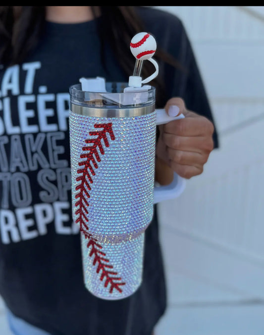 Baseball 3D Straw Topper Only