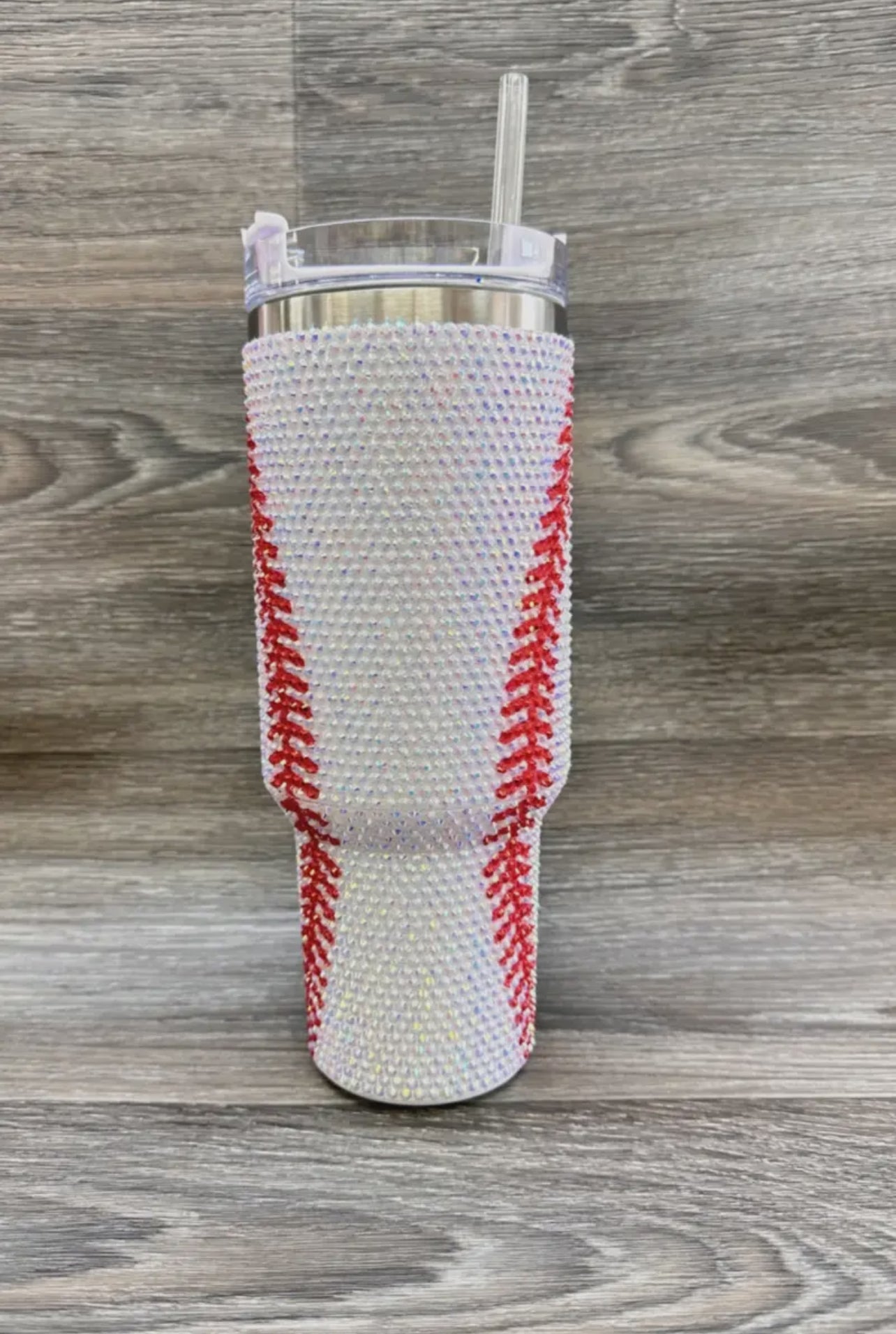 Baseball Rhinestone Stainless Steel Tumblers 40oz