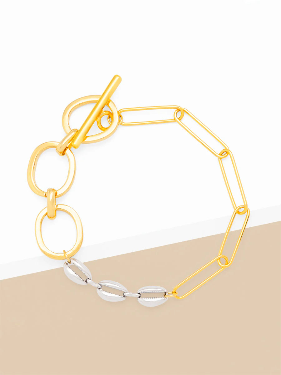 Two-Tone Adjustable Link Bracelet Jewelry