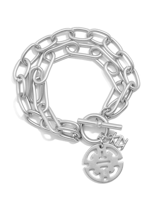 Traveling Charm Cable Link Bracelet - Silver