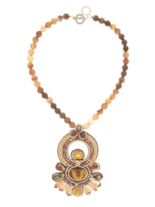 Handmade Power and Passion Necklace - Brown