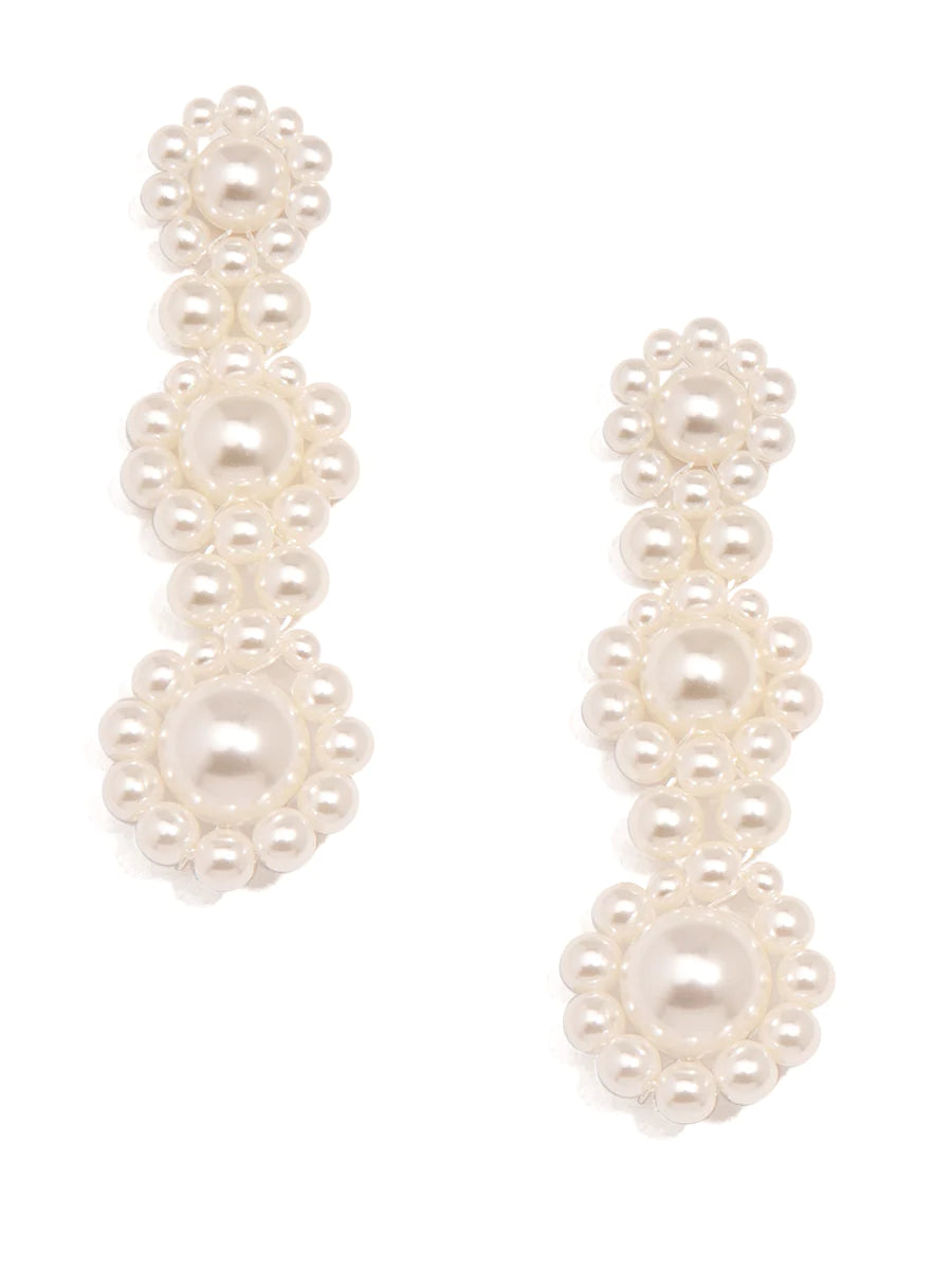 Pearl Cluster Drop Earring