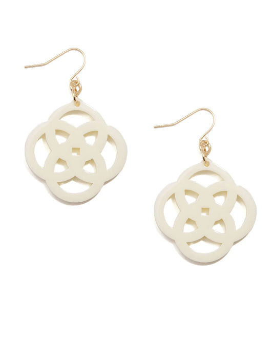 Clover Drop Earring - Cream