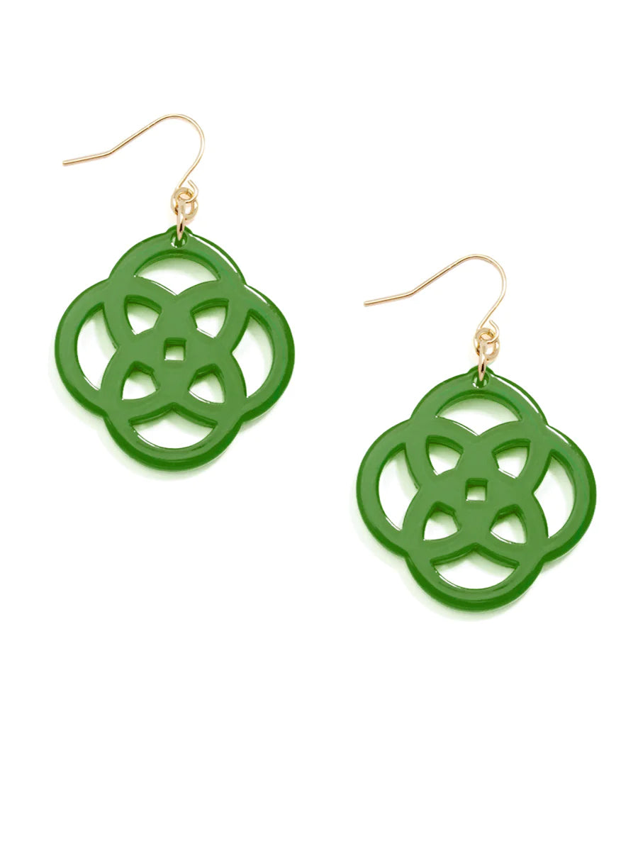 Clover Drop Earring - Green