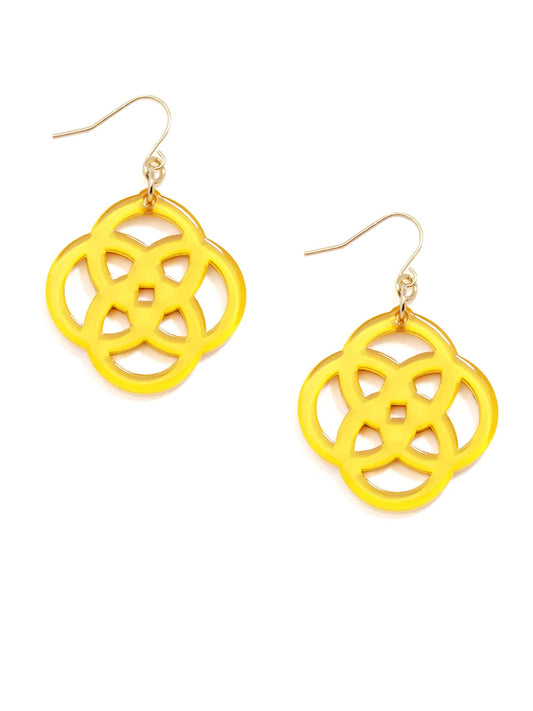 Clover Drop Earring - Yellow