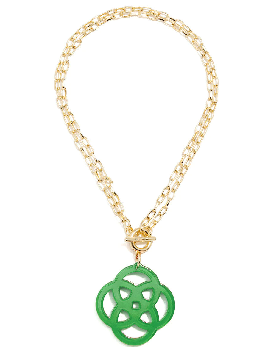 Clover Pendant Necklace - Green