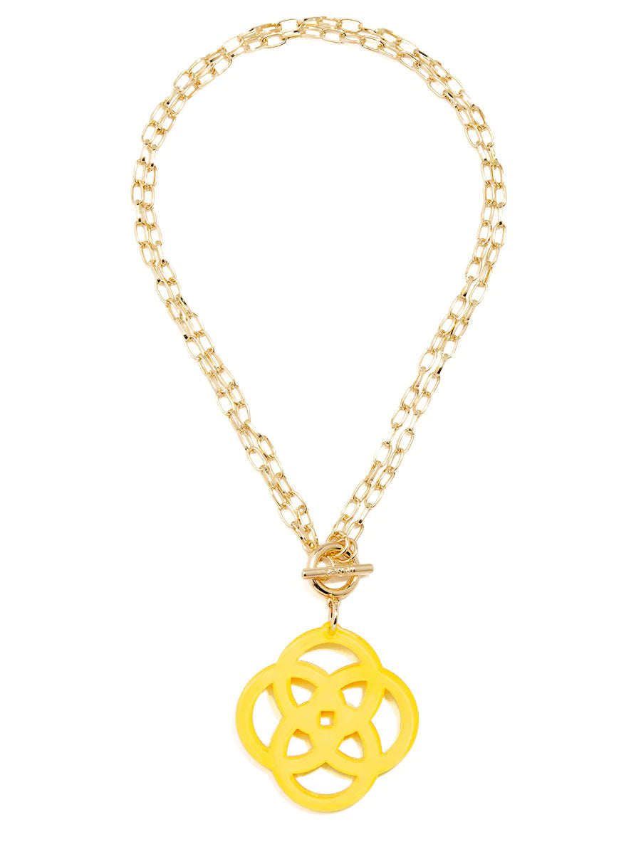 Clover Pendant Necklace - Yellow