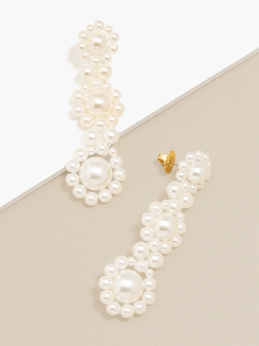 Pearl Cluster Drop Earring